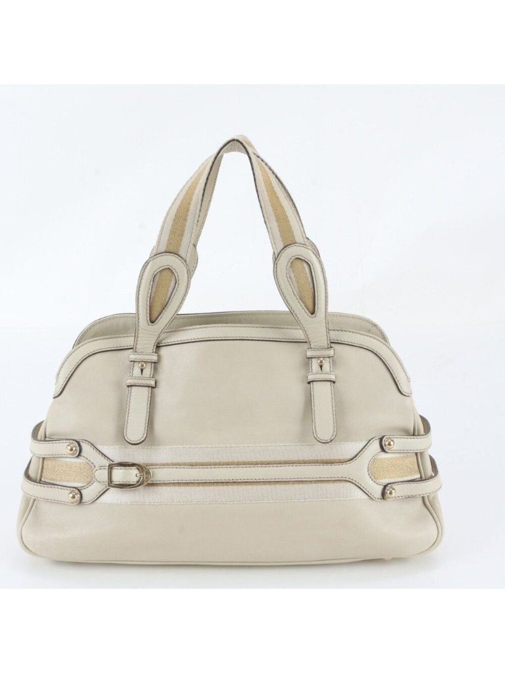 Gucci Leather Tote Shoulder Hand Mini Boston Beige